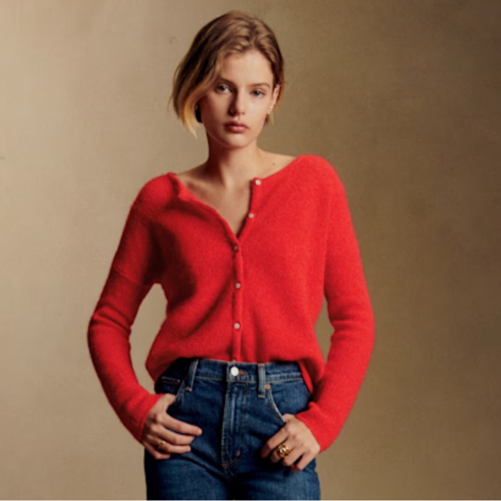 Sezane Gaspard Cardigan Red - Size XXS